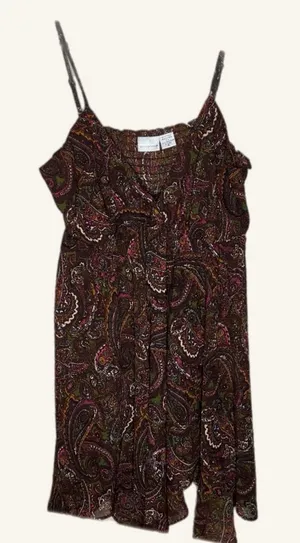 Newport News s‎ Vibrant Boho babydoll Paisley Y2k Spaghetti Strap Top size 16 thumbnail 1