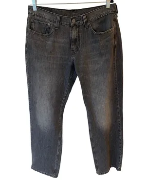 Levi's Premium Straight Leg Jeans Charcoal Wash Denim Black Women's Size 32x30 thumbnail 1