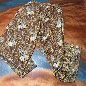 Spell & The Gypsy Bianca Brown Floral print wide leg pants size small thumbnail 2