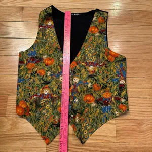 Vintage 111 Main Pumpkin Scarecrow Crow Corn Vest Women’s/ Men’s L/XL Button Up thumbnail 6