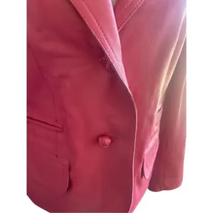 Vintage Pamela McCoy Collections Leather Fuchsia Blazer Jacket S thumbnail 4