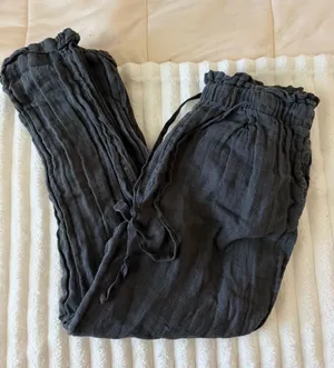 Free People Charcoal Drawstring Pants thumbnail 1