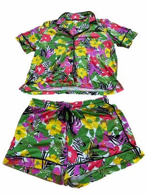 Beauty Sleep Social Tropical Floral Drawstring Women’s Pajama Set thumbnail 1
