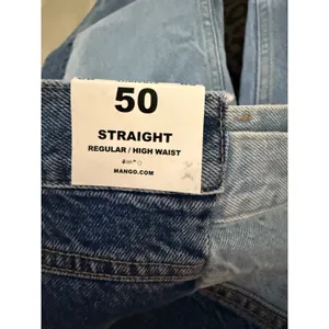 Mango MNG Denim 328 Two Tone High Waist Straight Jeans‎ NWT 18 Plus Y2K thumbnail 3
