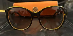 Tory Burch Brown Sunglasses with Gold Accent includes Tory Burch case thumbnail 1