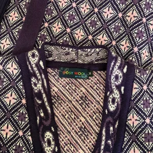 COSY WOOL‎ by Elson Purple Geometric Cardigan Sweater Belted Tie Waist Size 38 thumbnail 11