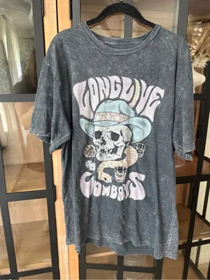 Long Live Cowboys skull western mineral washed tee tequila snake short sleeve thumbnail 5