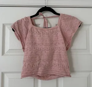 Pink Floral Crochet Top thumbnail 1