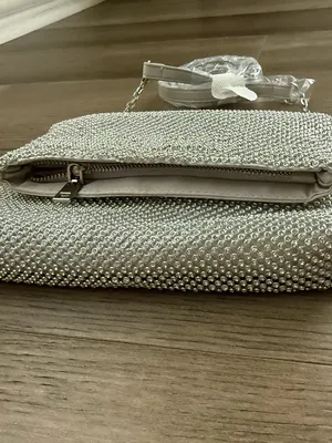 INC International Concepts Silver Crystal Mesh Mini Crossbody thumbnail 3