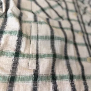 Zara‎ Womens XL Green Black Plaid Button Down Shacket Oversized Textured Jacket thumbnail 3