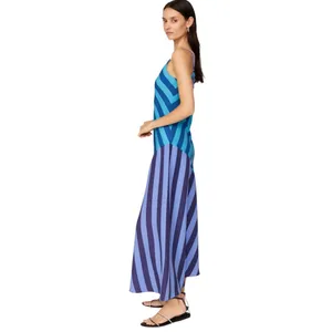 Saunders- Striped Blue Maxi Dress Size 6 thumbnail 3