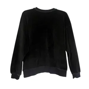 Brixton Sweater Womens Small Black Corduroy Crewneck Pullover Emo Goth Dark thumbnail 3