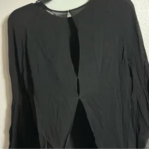 Zara Women‎ Black 3/4 Sleeve Sheer Blouse Top size M. thumbnail 7