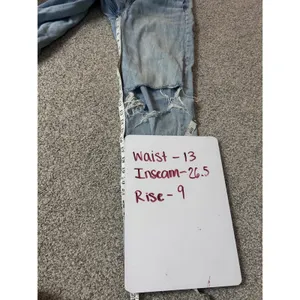 American Eagle Stovepipe High Rise Distressed Straight Leg Jeans Light Wash 00S thumbnail 8