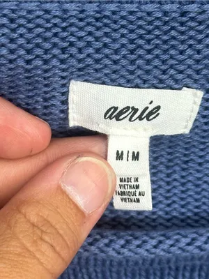 Aerie Women’s M Blue White Striped Knit Sweater Coastal Nautical NWT thumbnail 10