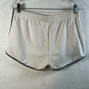 Forever‎ 21 Athletic Shorts White Grey Trim Dolphin Hem Women's Size L thumbnail 5
