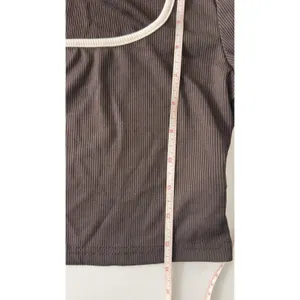 Women's 2 Piece Lounge Set Brown Size S Crop Top Flare Pants White Trim Y2K thumbnail 9