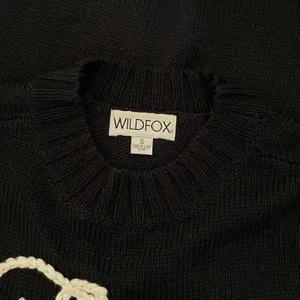 WILDFOX Couture Dinner Party‎ Ciao Bella Black White Embroidered Sweater Small thumbnail 13