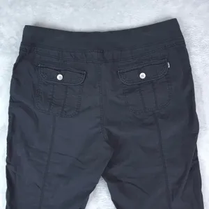 DKNY Sport Capri Pants Women XL Black Drawstring Cargo Pockets Athleisure thumbnail 4