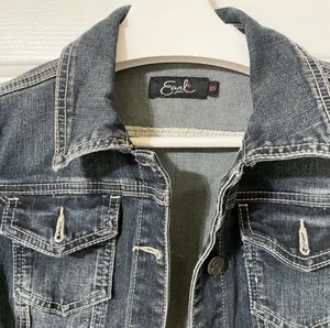 Earl Jean Medium Wash Blue Denim Jean Jacket Size XS thumbnail 2