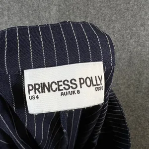Princess Polly Navy Blue Pinstripe Wide Leg Trousers High Waist Size US 4 thumbnail 4
