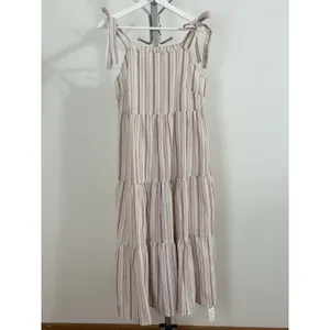 CUPSHE Striped Square Neck Tie Shoulder Maxi Dress Beach Cover Up Size S NWT thumbnail 4