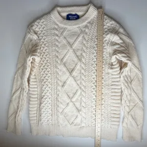 Aelfric Eden Cream Cable Knit‎ Sweater Medium Fisherman Minimalist Cozy Neutral thumbnail 11