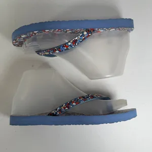 Tory Burch 6 Linosa Festival Flip Flop Printed Naplak Logo Thong Sandals Preppy thumbnail 3