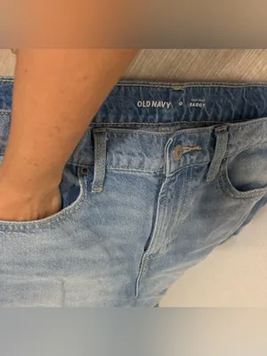 Old Navy High-Waisted Baggy Jean Shorts Light Wash Frayed Cut Offs 2026 Size 10 thumbnail 4