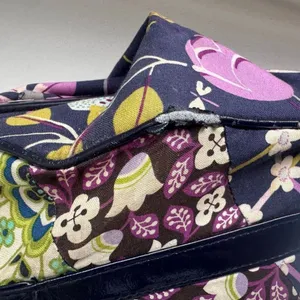 Vera Bradley Bird Floral Print Satchel Purse Blue thumbnail 8