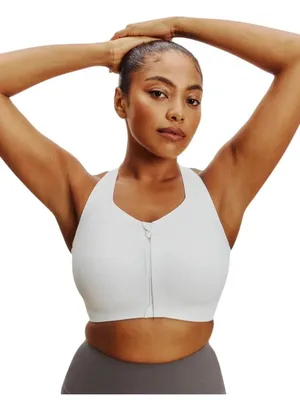 Knix Catalyst Front Zip Sports Bra White Size 5 (XL) High Impact Support Workout thumbnail 1