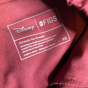 FIGS Disney XS Zamora Jogger Scrub Pants Burgundy Mickey Mouse Maroon CNA RN VET thumbnail 7