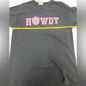 Comfort Colors T-Shirt Medium Heavyweight Garment Dyed Howdy Graphic Western Tee thumbnail 6