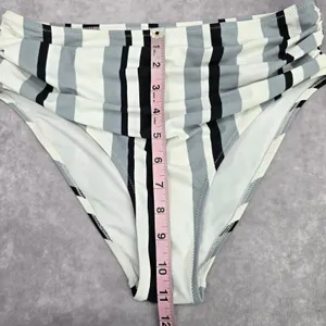 Cupshe Black White Gray‎ High Waist Bikini Bottom Swimwear Medium thumbnail 4