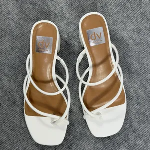 DV Dolce Vita Size-7 Women's Lumena Strappy Thong Block Heel Sandals White thumbnail 9