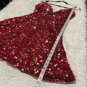 NEW Ashley Lauren Sequin HoCo Mini Dress 4248 in Red Gold Size 4 thumbnail 5