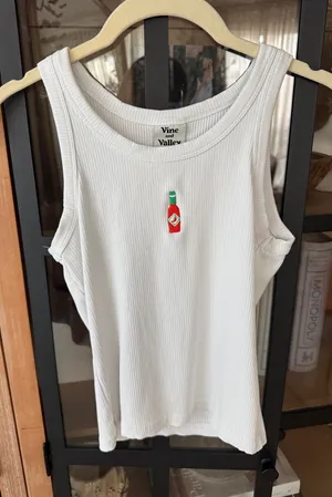 Vine and Valley hot sauce spicy pepper embroidered tank top ribbed tabasco thumbnail 1