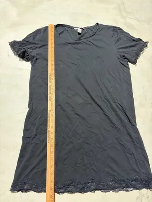 Victoria’s Black Lace-Trim Short Sleeve nightgown Dress medium thumbnail 7