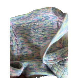 American Eagle Pastel Knit Crop Tank Small Rib Knit Multi Color thumbnail 5