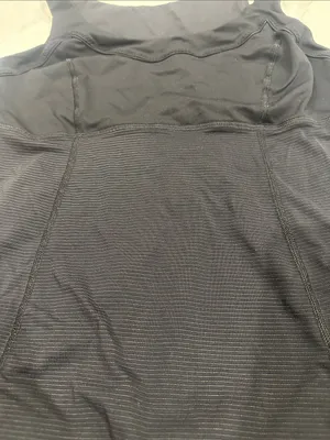 Lululemon black striped‎ tank top with cinch hem thumbnail 4