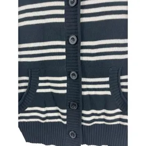 Jones New York Sport Black And White Knit Cardigan Front Pocket Sweater S thumbnail 6