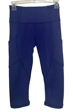 Lululemon HIT IT Purple Athletic Cropped Leggings with Side Pockets thumbnail 1