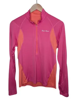 Pearl Izumi Womens Pink Orange Long Sleeve Quarter-Zip Cycling Top Size M thumbnail 1