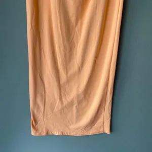 Boohoo‎ Cotton Coastal Beachy Clean Girl Ruched Bardot Maxi Dress 4 Orange thumbnail 3