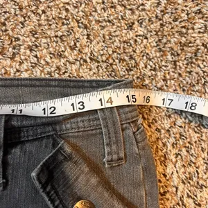 Tommy Hilfiger Gray Denim Jeans‎ Flare Leg Low Rise Frayed Hem Womens thumbnail 3