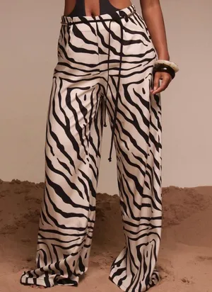 Shein Resort Beaded Zebra Pants thumbnail 1