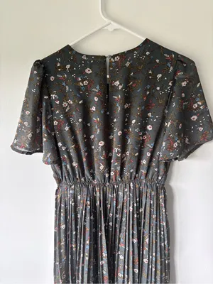Baltic Born Belfast Pleated Midi Dress Antique Jade Floral Cottagecore thumbnail 10