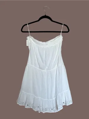 Hollister Gauze Strapless Embroidered Mini Summer Dress L NWT Coastal Cowgirl thumbnail 5