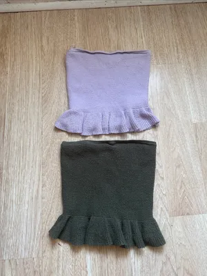 2 American Eagle cropped peplum sweater tube top with a ruffled hem Size XS thumbnail 2