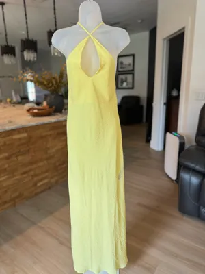 ASOS DESIGN Wrap Neck Maxi Dress with Thigh Split. Size 6 thumbnail 4